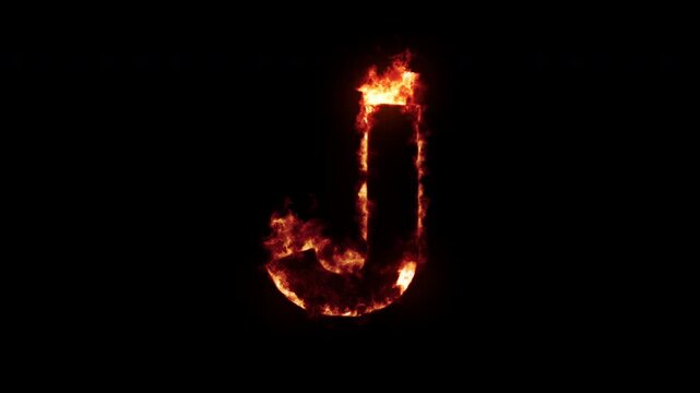 Burning alphabet "J"
