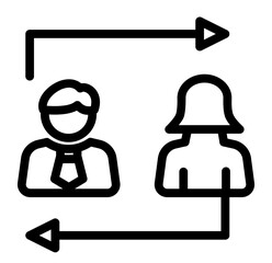 Corporate Teamwork Alliance icon from the Corporate icon collection (Outline Style)