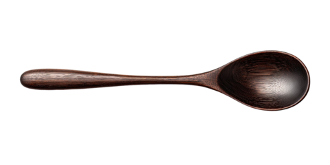 Wooden spoon, dark brown, smooth finish
