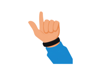 Cartoon hand pointing upward