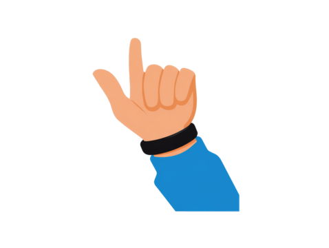 Cartoon hand pointing upward