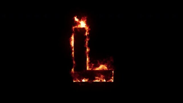 Burning alphabet "L"