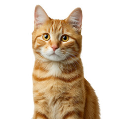Obraz premium Close up portrait of a ginger tabby cat isolated on transparent background