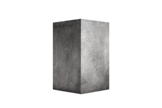 Concrete Rectangle Block or Podium on White Transparent Background - Powered by Adobe