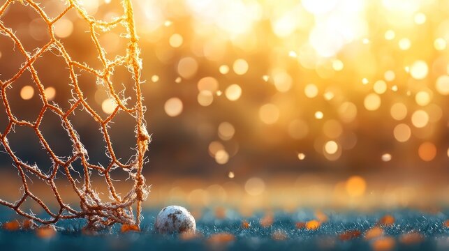 Exciting soccer goal moment outdoor field sports photography golden hour low angle celebration of team spirit - Powered by Adobe
