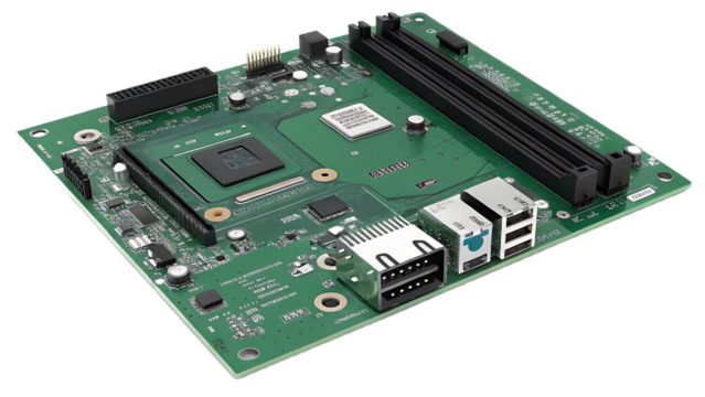 A detailed view of a green computer motherboard showcasing the intricate circuitry, cpu socket, ram slots, and various ports, highlighting the core components of a modern computing system isolated on 