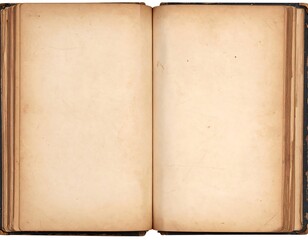 Open antique book, blank pages