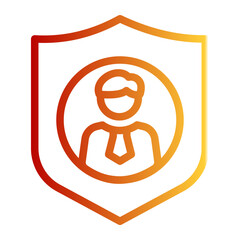 Corporate Coverage Protection icon from the Corporate icon collection (Outline Gradient Style)