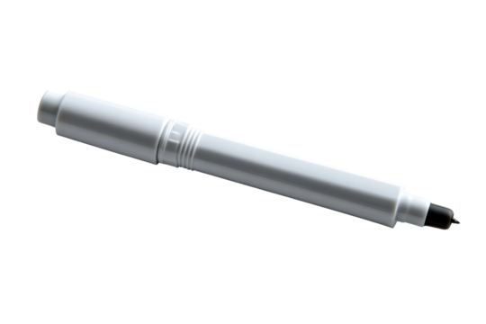 A light gray marker, angled, with a slightly rounded barrel