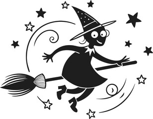 Witch Flying With Star Trail