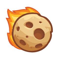 Fototapeta premium Fiery asteroid, cartoon style