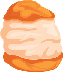 Round cake filled with airy cream and decorated with flowing apricot glaze, offering a delightful treat for dessert lovers