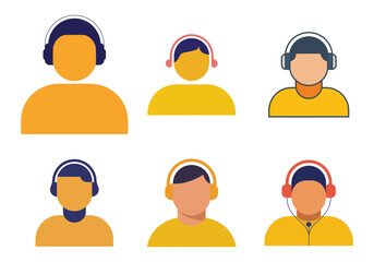 Diverse Group of People Wearing Headphones for Listening music audio
