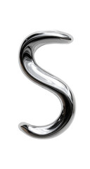 Naklejka premium Glossy, metallic, stylized capital letter S