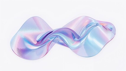 Fototapeta premium Abstract iridescent fluid wave sculpture with pastel colors