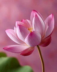Delicate Pink Lotus Flower on Soft Background