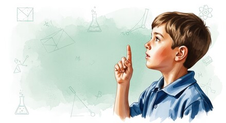 Curious Child Exploring Science Concepts. Ai generation