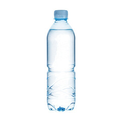 Plastic bottle containing refreshing mineral water isolated on white or transparent background. PNG