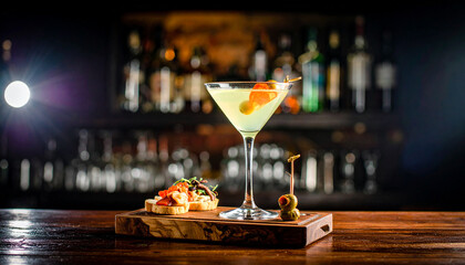 Elegant Martini and Appetizers A Delightful Evening at the Bar