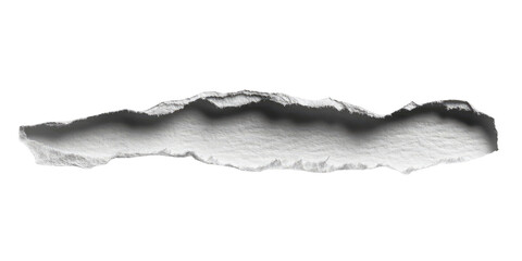 A ripped piece of paper, light gray, with a defined edge, against a black background