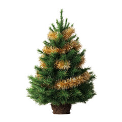 Decorative christmas tree with tinsel transparent background festive environment home decor seasonal charm