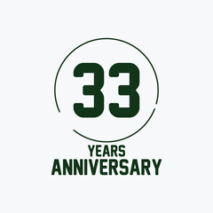 33 Years Anniversary Logo Blue Ribbon