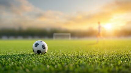 Exciting soccer action at sunset outdoor field dynamic sports photography green grass low angle passion for the game