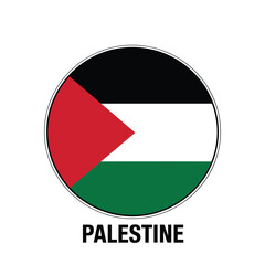 Circular palestinian flag emblem with distressed texture