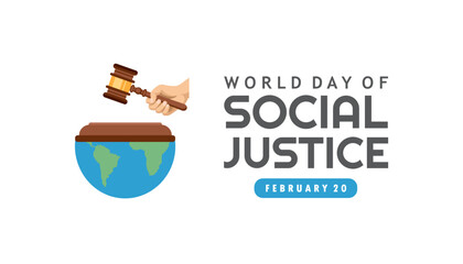 world day of social justice concept flat design vector