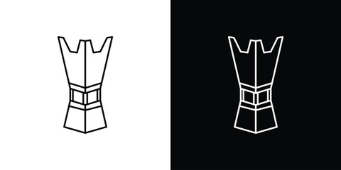 Islamic Lantern Icon in Line Art Style Isolated on White Background