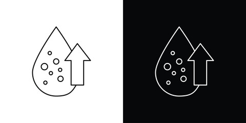 Water Drop with Bubbles Rising, Isolated on White Background