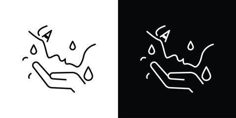 Hands Catching Water Drops, Isolated on White Background