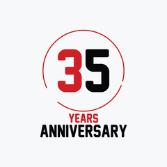 35 Year Anniversary Vector Template Design Illustration