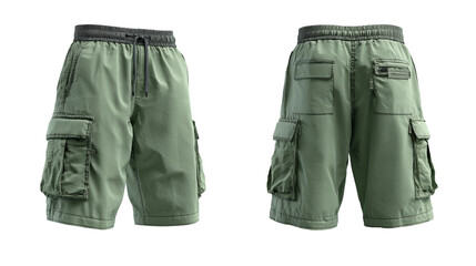 Green shorts 3d model front and back