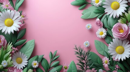 Obraz premium Floral Paper Art: A Delicate Springtime Composition