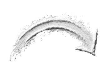 Abstract white powder arrow