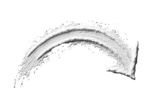 Abstract white powder arrow