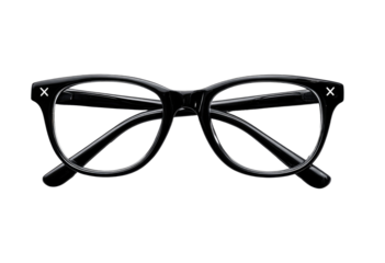 Black eyeglasses, top-down view