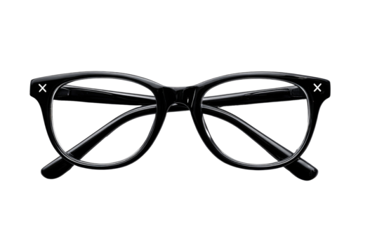 Black eyeglasses, top-down view