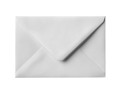 Blank white mailing envelope