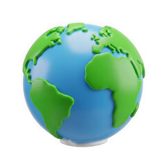 Cartoon earth globe isolated on transparent background