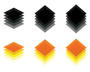 Layers icon set. Vector layers icon. Canvas icon. Layer sign icon, layers, levels, tiers, sheets icons. Fabric floor layers symbol, layers icon, vector icon with editable stroke