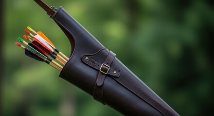 Leather quiver with arrows (1)