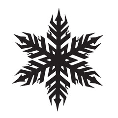Obraz premium Elegant black and white snowflake design with intricate festive winter elements