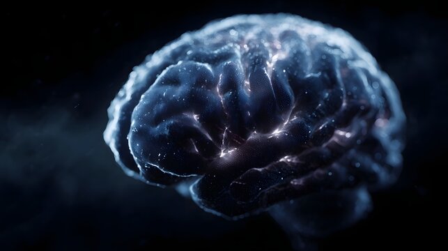 Intricate digital brain with glowing neural network