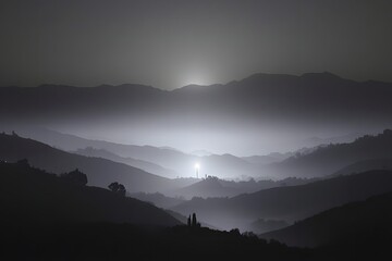 Obraz premium fog in the mountains