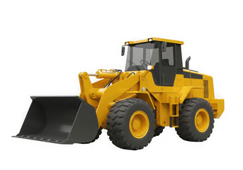 Fototapeta premium Ai generated image of yellow wheel loader isolated on transparent background
