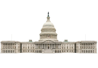 Obraz premium Iconic united states capitol building illuminated at night a symbol of american government transparent background