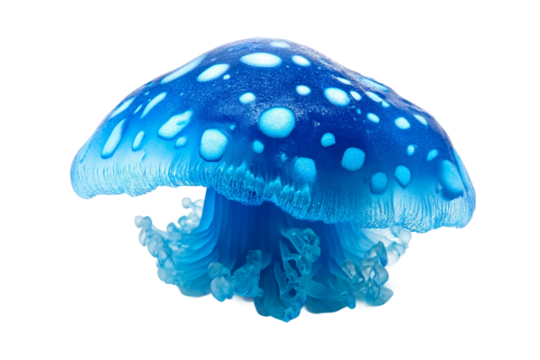 Blue bioluminescent glow isolated on transparent background