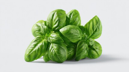Fototapeta premium A close up shot of a bunch of fresh, vibrant green basil leaves, ready to be used as a garnish